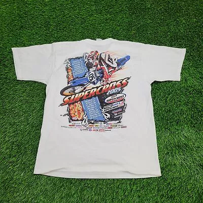 Supercross MotoSports 2005 Shirt M/L-Short 20x26 White Motorcycle Racing Event • $78.77