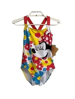 Disney Parks Minnie Mouse Girls Floral One Piece Swimsuit Size 11/12 NEW W/ TAGS • $14.89