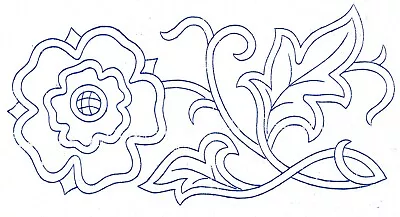 Vintage Embroidery Transfer Iron On Jacobean Flower Leaf  Crewel Work 26 X 12cm • £2.25