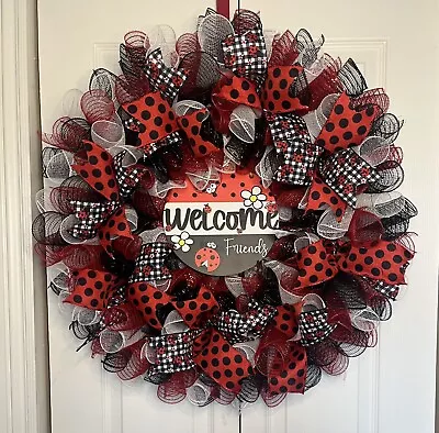 Welcome Ladybug Wreath • $45