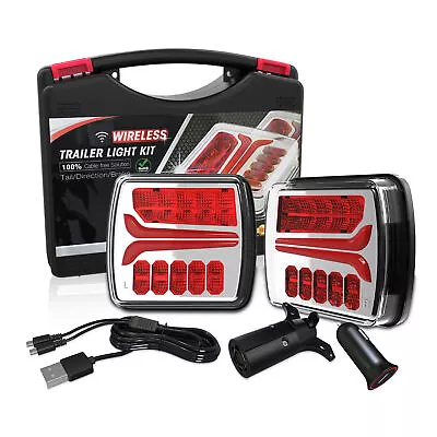 2PCS Wireless LED Tail Lights USB Magnetic Rechargeable Towing Trailer Light Kit • $119.99