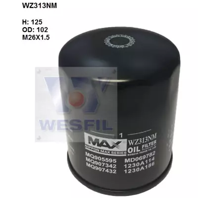 WZ313NM - WESFIL OIL FILTER Z313 Fits FORD/MAZDA/ MTSUBISHI • $24.43