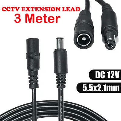 £3.15 • Buy 3M DC Power Extension Cable 5.5mm X 2.1mm Male Female LED Light/CCTV 5V 12V 24V