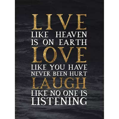 £12.99 • Buy Slate Quote Live Love Laugh Canvas Wall Art Print Poster