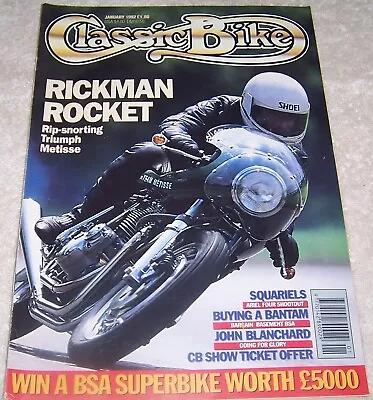 Classic Bike Magazine January 1992 Motorcycle Triumph Metisse • $4.99