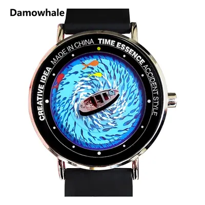  Creative Boat Quartz Watch Boat Is On The Calm Lake Surface Fish • $34.96