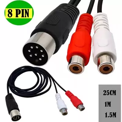 8-Pin DIN To 2RCA Female Audio Cable For Alpine M-BUS 9503 Car Radio 25CM 1/1.5m • $13.86