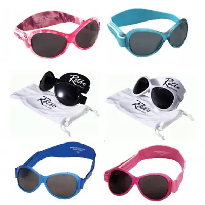 Baby Banz Retro Child Sunglasses With Pouch 0-2 Yr 100% UVA UVB Solar Protection • £14.99