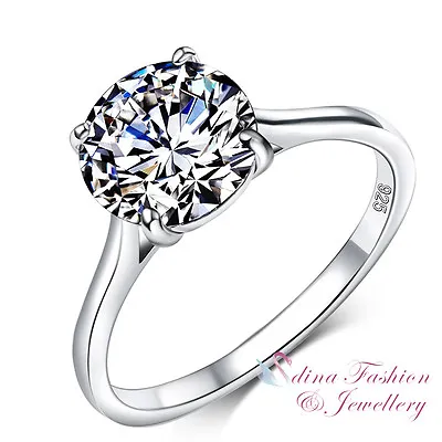 $59.99 • Buy 925 Sterling Silver SONA Diamond 2.75 Carat Simple Engagement Wedding Ring 