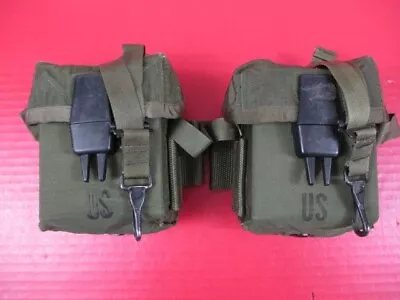 US Army Vietnam M1967 Nylon Rifle Magazine Pouch Set - 20rd Mags Dtd 1970 - XLNT • $69.99