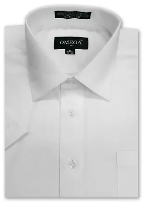 Mens Solid Regular Fit Premium SHORT SLeeve Dress Shirts 26 Colors Size S~5XL • $16.99