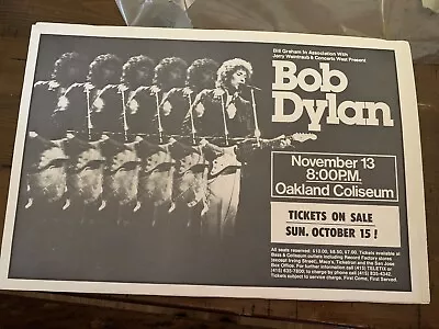 Bob Dylan Rare Original Concert Poster Oakland Coliseum 1978 Artist Sign • $115