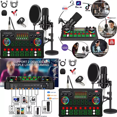 Equipo Mezclador Podcasts Kit De Microfono Condensador Para Grabacion Estudio • $137.18