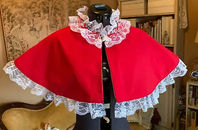 Mrs Claus Victorian Edwardian Steampunk Xmas Dickens Short Shrug Capelet Costume • $24.99