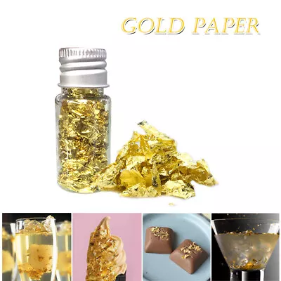 1gram Edible Gold Leaf Flakes Food-grade Facial Mask Dishes Cakes Decoration • £10.78