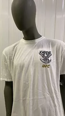 Official UFC Khabib Nurmagomedov Reebok Graphic T-shirt Adults White 2XL • £24.99
