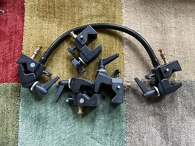 4 Manfrotto Super Clamps AND A Flexible Extension Photography Studio Light Heads • $60