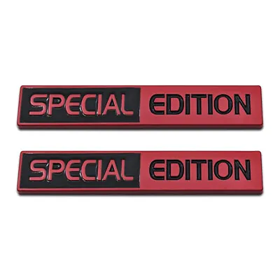 2x Red Metal Black Coated Special Edition Fender Logo Car Trunk Emblem SUV Badge • $11.99