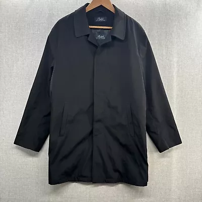 VINTAGE Ralph Lauren Walking Coat Mens Size 42R Black Lined Button Up Adult • $64.88