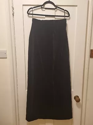 Vintage 60s 70s Jean Allen Velvet Black Maxi Skirt • £25