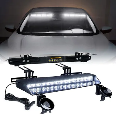 Xprite 2PC LED Visor Windshield Strobe Light Bar Emergency Hazard Warning White • $94.99