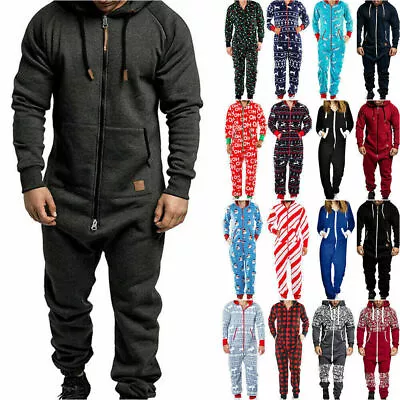Men Hooded 1Onesie All In One Playsuit Zip One Piece Jumpsuit Baggy Loungewear • $49.43
