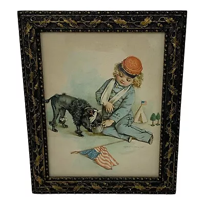 Maud Humphrey 1898 -Wounded Comrades -beautifully Framed -Child Dog Patriotic • $49.89