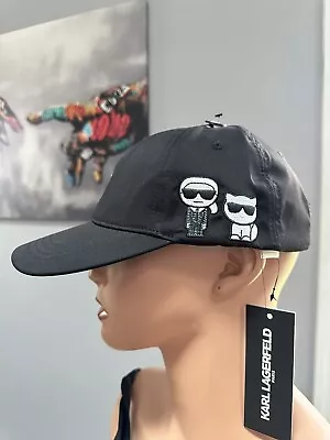 New KARL LAGERFELD Womens Baseball Cap Karl Maybelle Adjustable Hat In Black $48 • $39.99