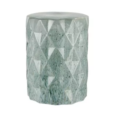 Mid-Century Modern Earthenware Stool In Faceted Textured Finish With Drum Shaped • $277.07