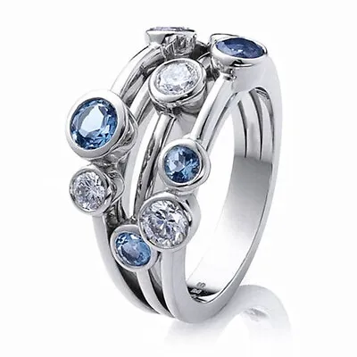 $2.17 • Buy Fashion Women Wedding Jewelry Cubic Zircon Ring 925 Silver Filled Ring Sz 6-10