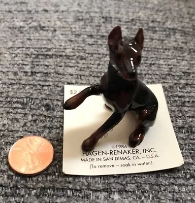 Vintage 1986 Hagen Renaker Doberman Dog Figure Original Tag • $16