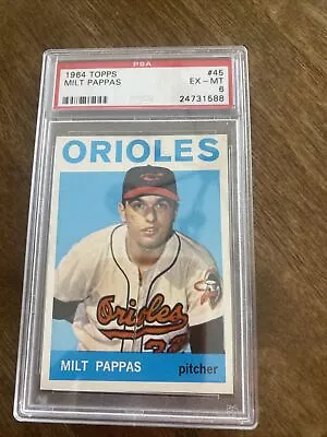 1964 Topps Milt Pappas PSA 6 EX-MT Baltimore Orioles • $20