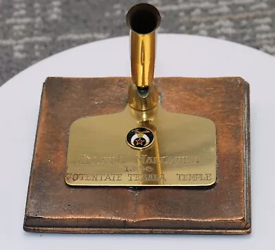 Masonic Bronze Book Desktop Pen Holder 1956 Plaque Harry Klitzner Co Rhode Islan • $19.99