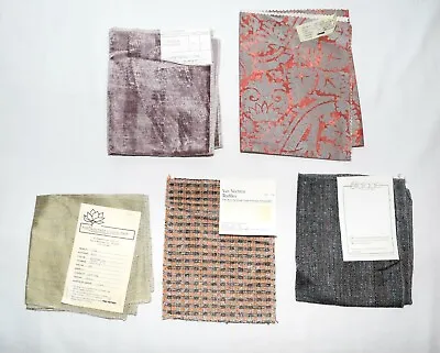 Vtg Lot Of 5 Various Brands & Sizes Cotton Silk Rayon Upholstery Fabric Samples • $69.99