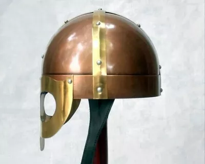 Viking Helm Steel Viking Norse Spectacle Helmet Medieval Armour Costume Helmet • $79.33