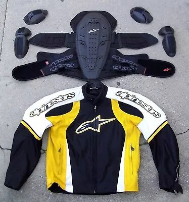 Alpinestars T-Stunt Air Motorcycle Riding Mesh Jacket W Back Protector Mens Sz L • $85