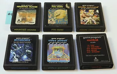 Atari 2600 Game Bundle Asteroids Pac-Man Missile Command Haunted House Pinball 4 • $19.95