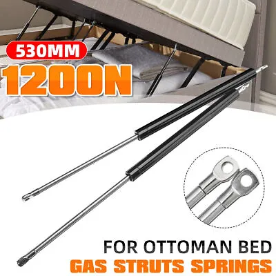 2x 1200N High Performance For Ottoman Bed Replacement Gas Struts Springs 530mm • £8.29