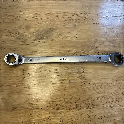 Mac Tools 16mm X 18mm Metric 6pt Double Box End Ratcheting Wrench RWBO61618MM • $39.99