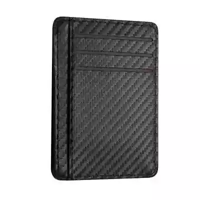 Slim Wallet For Men | RFID Blocking Minimalist Black Credit Card Holder • £4.95