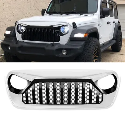 Front Bumper Vader Grille With Mesh For 18-21 Jeep Wrangler JL JT Black&White • $135