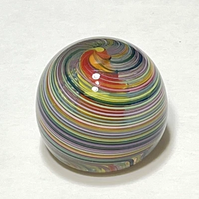 $69.99 • Buy 1993 Fritz Lauenstein Marble Paperweight Multicolored Swirl 1 3/8 