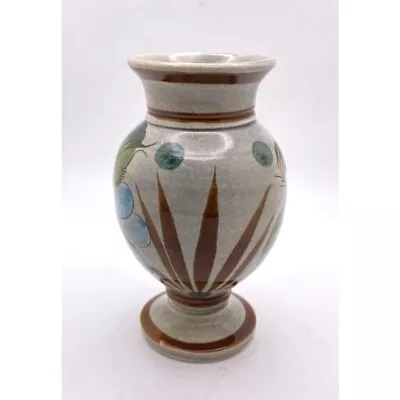 Mexican Pottery Hand Painted Vase Tonala Agave Cactus Floral 5.25  • $14.27