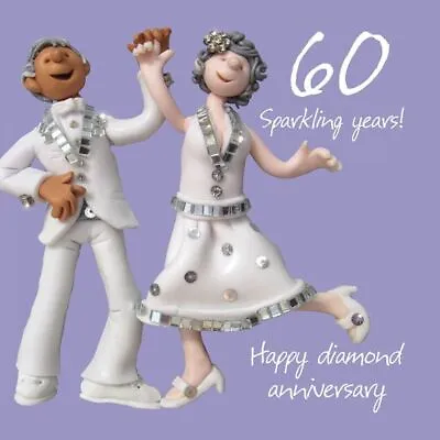 £3.45 • Buy Wedding Anniversary Card - 60th Sixtieth 60 Years Diamond One Lump Or Two