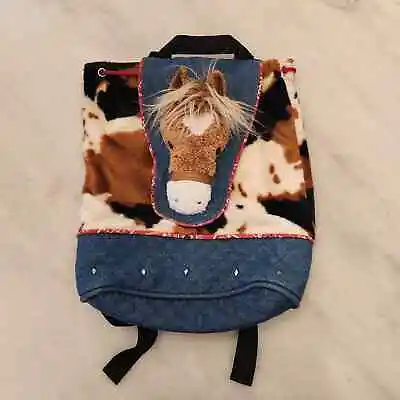 Douglas Cuddle Toys Furry Horse Lover Cowhide Western School Christmas Backpack • $29