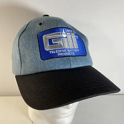 Vintage K PRODUCTS Gill Teledyne Battery Products Denim Hat Cap Blue Made In USA • $17.99