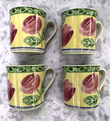 Villeroy & Boch Switch Summerhouse A ROSE Cups Mugs Set Of 4 Pink Roses • $29