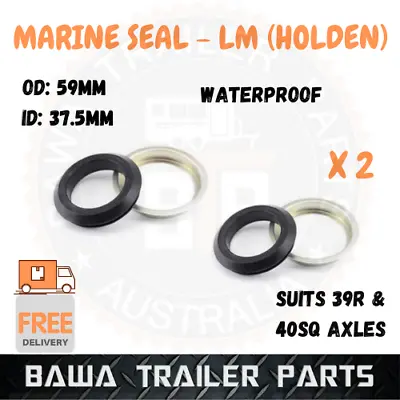 2x Waterproof Marine Seal Holden LM Boat Trailer Axle Hub Drum Disc Bearing Seal • $12.95