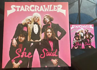 STARCRAWLER She Said 00843930084388 Limited Pink Vinyl Sealed Signed Art Card • £0.99