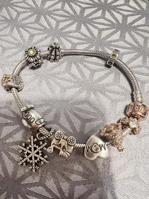 $109.77 • Buy Authentic Pandora Rare Discontined Charms Silver 925 ALE Charms +rose Gold Charm
